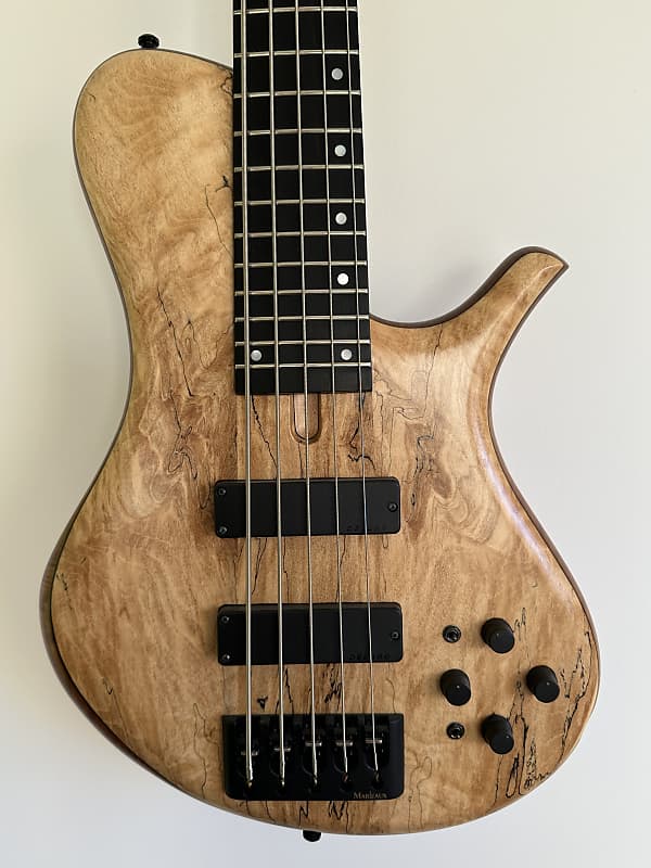 Marleaux MBass 5 2020 - Natural - spalted Maple Signature Top image 1
