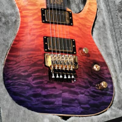 ESP Horizon CTM FR See Thru Pink Purple Gradation Finish High-End Guitar image 2