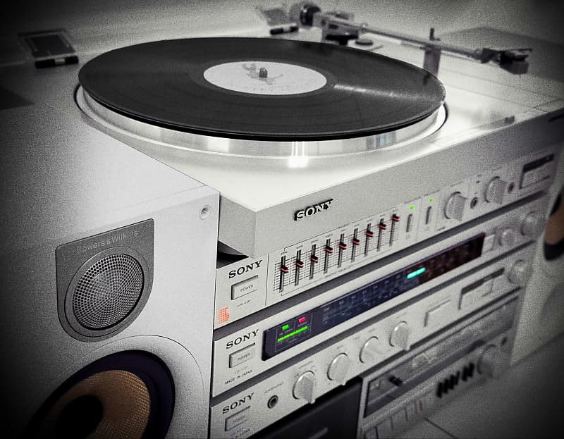 SONY TA-AX2, B&amp;W 686-S2 RaRe (1982) Silver Vintage Components Stereo System  			