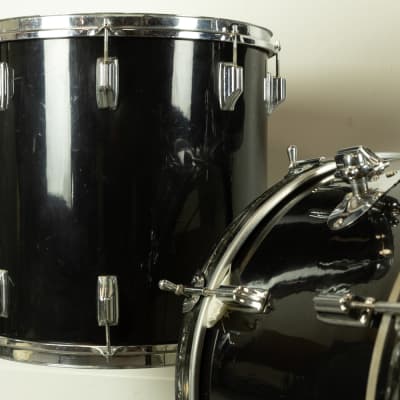 1960s Rogers Jet Black Pearl "Headliner" 14x20 9x13 and 16x16 Drum Set image 4