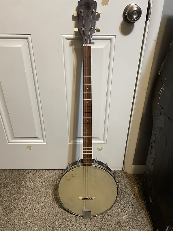 antique long neck tenor banjo - open back - 1930s image 1