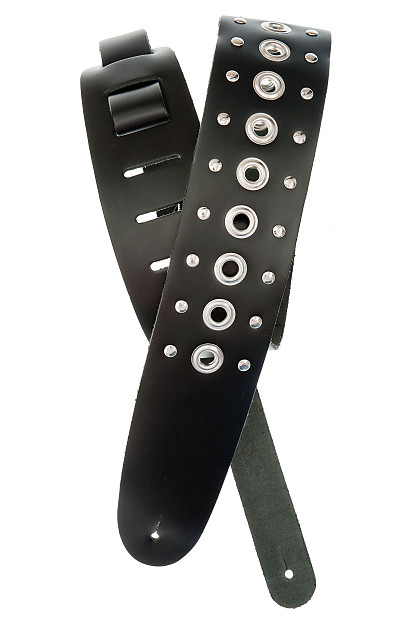 Planet Waves Metal Collection Leather Guitar Strap, Grommet 1 image 1