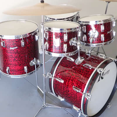 Rogers 5 pc Holiday Drum Kit 1966 Red Onyx image 6