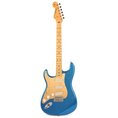 Fender Custom Shop 1955 Stratocaster "Chicago Special" LEFTY Deluxe Closet Classic Aged Blue Sparkle w/Anodized Gold Pickguard (Serial #R125117) image 4