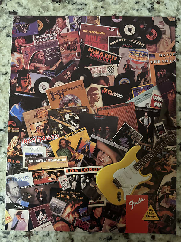 Fender Guitar Brochure Catalog 1988 reissue Stratocaster Telecaster Precision Jazz Bass P American standard Yngwie Malmsteen 52 62 57 Eric Clapton image 1