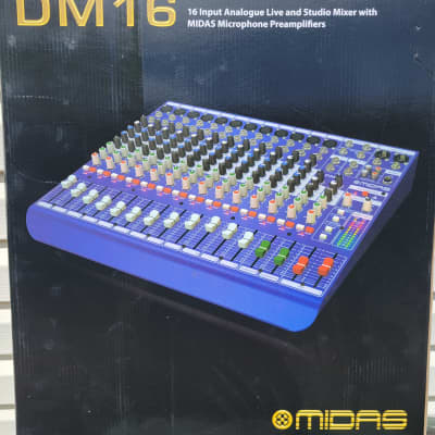 Midas DM16 16-channel Analog Mixer 16-channel Mixer with 12 Mic/Line Channels, 2 Stereo Channels, 3-band EQs, and 2 Aux Sends Free Shipping image 7