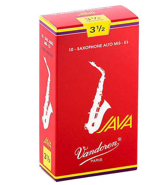 Vandoren Java Red Alto Saxophone Reeds Strength 3.5 (Box of 10) image 1
