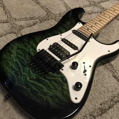 Jackson Kelly 1990's Trans Green Flame Top