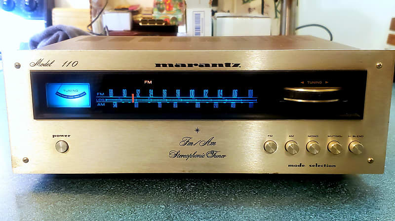 Marantz Model 110 AM-FM Tuner 1970's Brushed Aluminum Face | Reverb