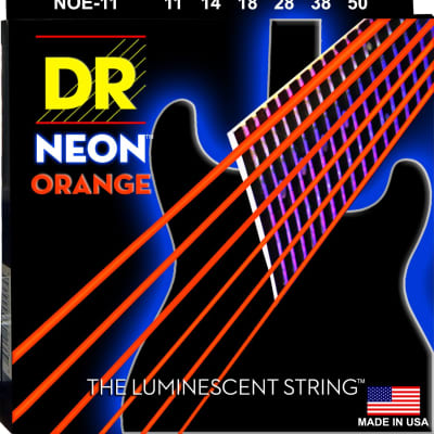 DR Neon Orange Electric Guitar Strings; gauges  11-50