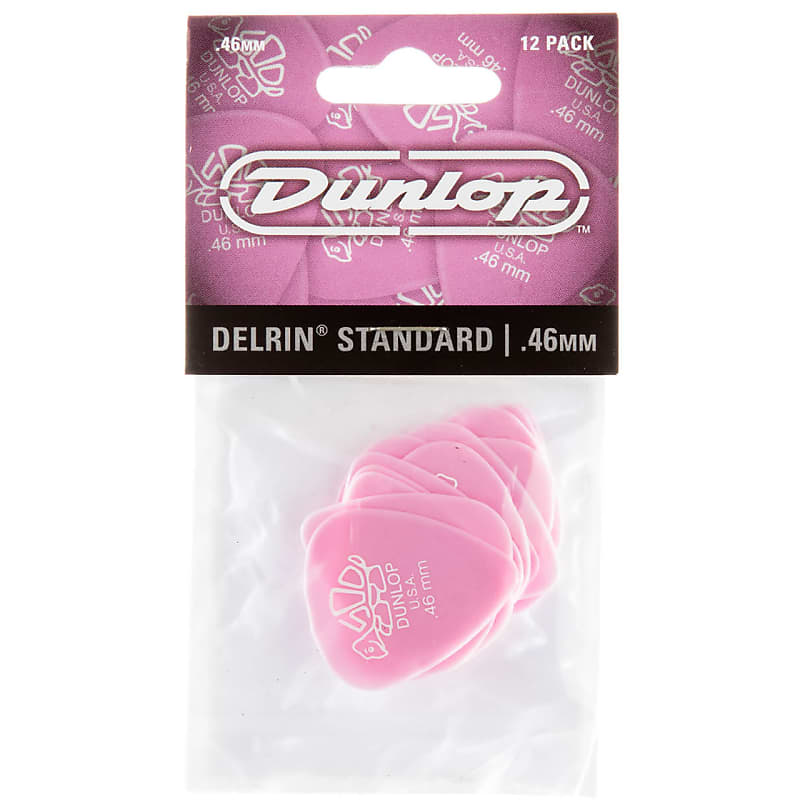 New Dunlop 41P.46 Pink Delrin Standard .46mm Guitar Picks, 12-pack image 1