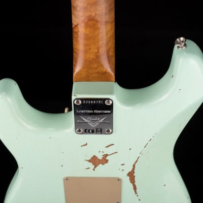 Fender Custom Shop Roasted 1960 Stratocaster Relic Birdseye Maple Aged Surf Green image 14