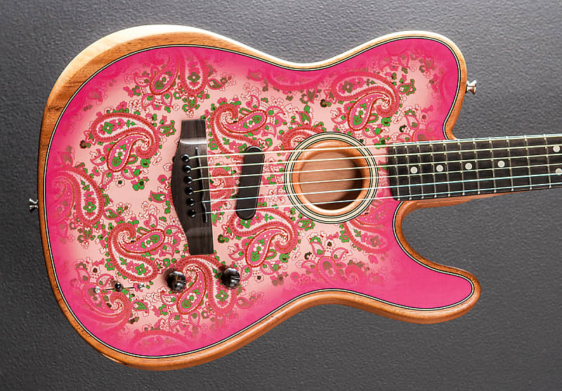Fender Factory Special Run American Acoustasonic Telecaster - Pink Paisley image 1