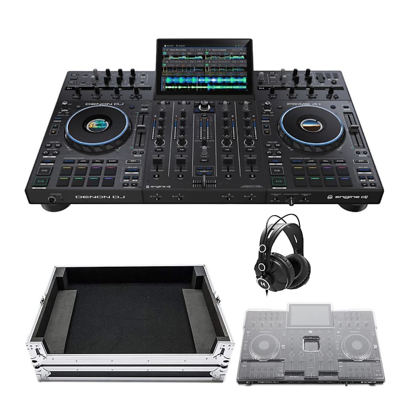 Denon DJ PRIME 4+ Standalone 4-Deck DJ Controller and Mixer with 