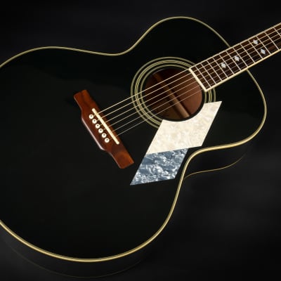 2000 Epiphone MIK SQ-180 Neil Diamond Signature Limited Edition - Metallic Black | Korea Custom Acoustic Guitar | Case image 6