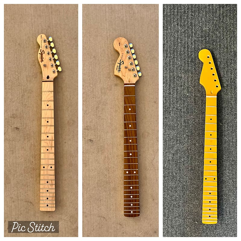 Squier and Unbranded Strat and Tele Guitar Neck Combo | Reverb