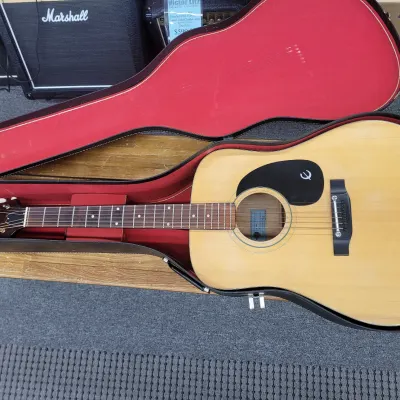 Epiphone FT-140 Dreadnought Acoustic With Case 1972 Natural MIJ image 3