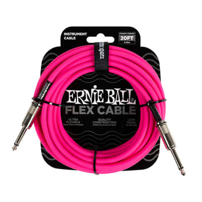 Ernie Ball Flex Instrument Cable 20ft - Pink for sale