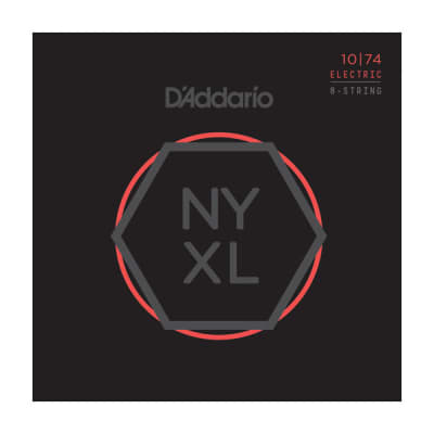 D’Addario NYXL1074 Nickel Plated Electric Guitar Strings,Light Top/Heavy Bottom,8-String,10-74 image 1
