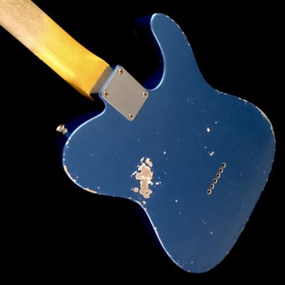 LEFTY! MJT Lake Placid Blue Nitro Lacquer ES59 Custom Relic Guitar Classic Solid Body 7.1 lb image 6