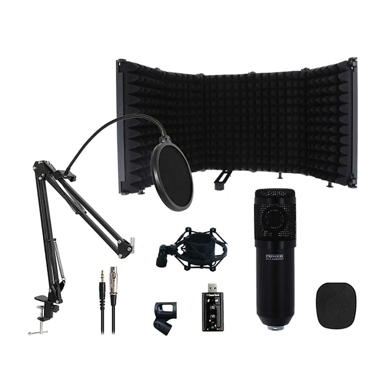 Kit Microphone Condensateur avec Suspension Filtre Anti-Pop Studio