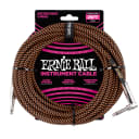 Ernie Ball 25 foot Straight / Angle Braided Black and Orange Guitar Cable Instrument 6064