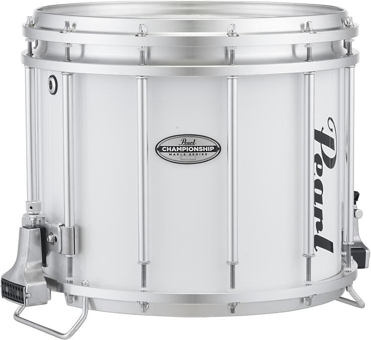 Pearl Championship Maple FFX Marching Snare Drum - 14 x 12 inch - Pure White Wrap image 1