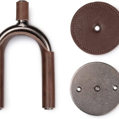 Levy's Leathers LVY-FGHNGR-SMBN Guitar Hanger Smoked Metal Brown Veg-Tan Leather image 3