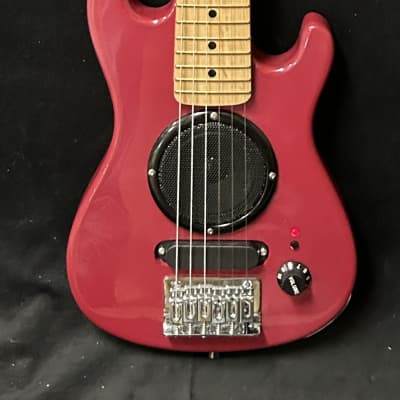 Unbranded Mini Strat Roadie Travel Guitar w Integrated speaker - Red image 10