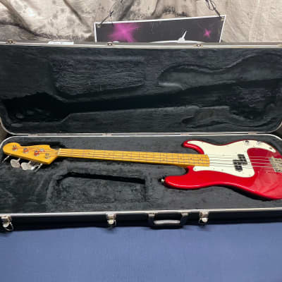 Fender Precision Bass 4-string P-Bass with Case 1990 - 1991 - Candy Apple Red / Maple Fingerboard image 1