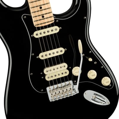 Fender American Performer Stratocaster HSS Electric Guitar Maple FB, Black image 2