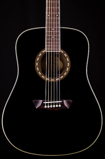 Washburn WD10SB Solid Top Dreadnought Acoustic Guitar, Black | Reverb