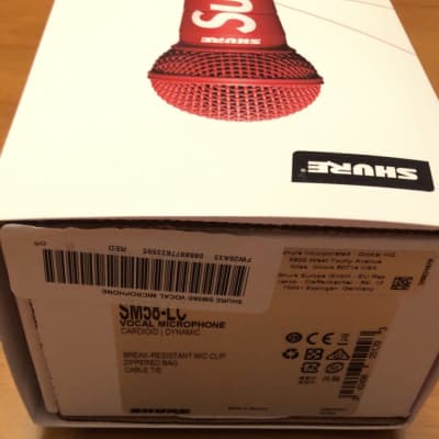 Sold Out Supreme x Shure SM58 Dynamic Microphone Red White Supreme FW2020 image 3