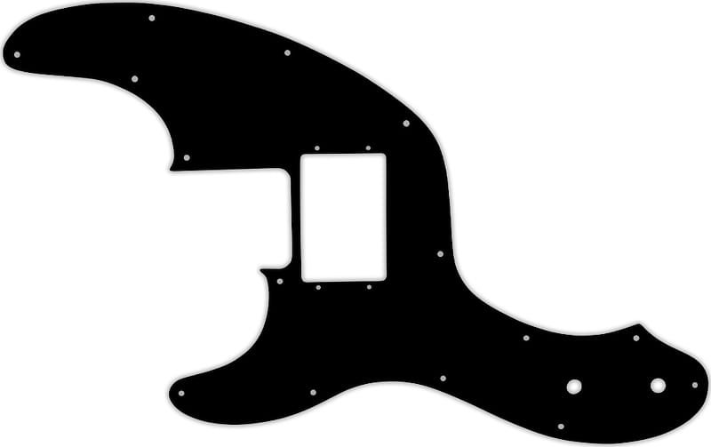 WD Custom Pickguard For Left Hand Fender Telecaster Bass With Humbucker #01T Black Thin image 1