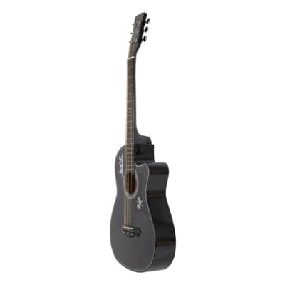 Glarry GT507 38 Inch Spruce Acoustic Guitar Black image 3