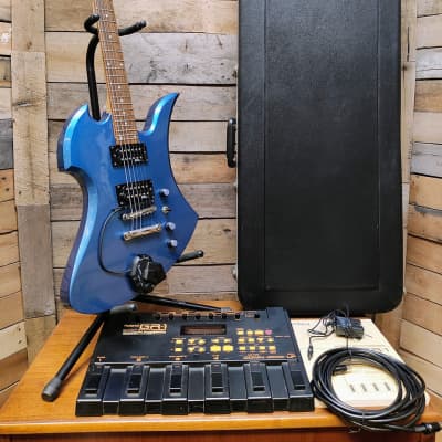 Blue Metallic BC Rich Mockingbird Platinum w/ Roland MIDI RK3 / GR-1 Pickup w/ OHSC