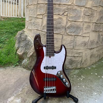 Bacchus Universe Series Jazz Bass Active 2000s NOS Burgundy Fade for sale