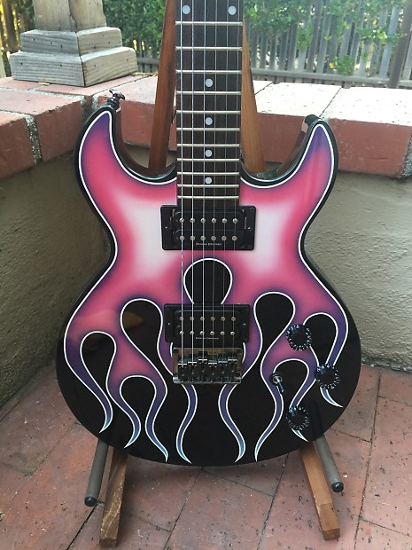 Schecter Diamond Series Pink and Black Flame Electric Guitar