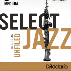 Rico RRS10SSX2M Select Jazz Soprano Saxophone Reeds, Unfiled - Strength 2 Medium (10-Pack)