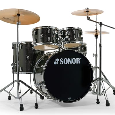 Sonor AQX Stage Black Midnight Sparkle 5pc Kit 22x16,10x7,12x8,16x15,14x5.5 Drums Cymbals & Hardware image 1