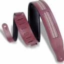 Levy's 2 1/2" wide burgundy chrome-tan leather guitar strap.