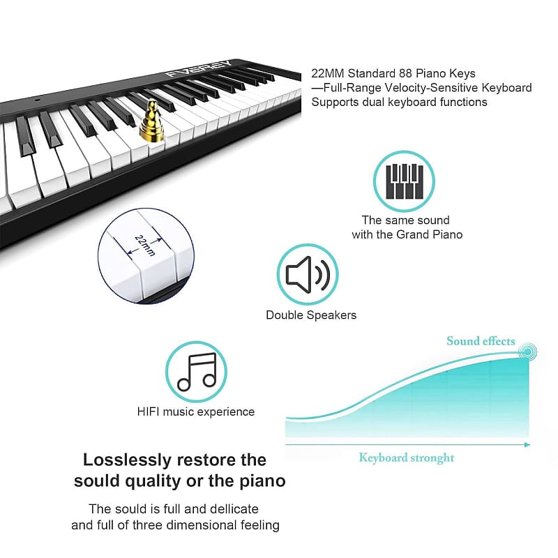 Professional Piano Keyboard 88 Keys Adults Foldable Piano Children