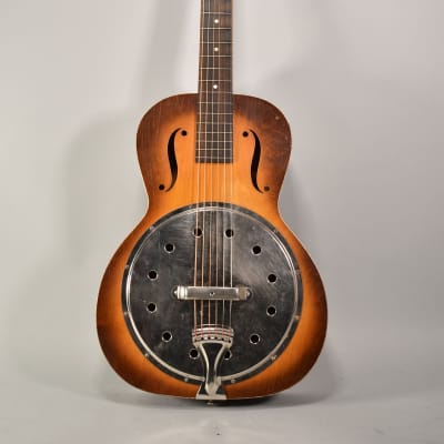 Immagine 1930s Regal Angelus Model 19 Sunburst Finish Resonator Acoustic Guitar w/SSC - 4