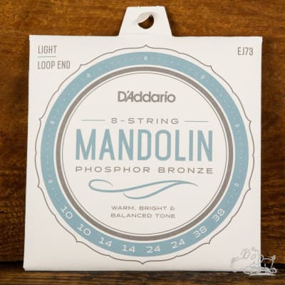 D'Addario EJ73 Mandolin Strings Loop End Phosphor Bronze Light 10-38 image 1
