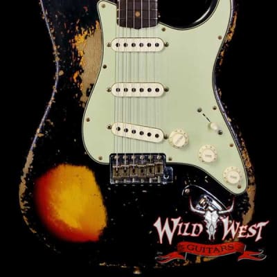 Fender Custom Shop 1959 Stratocaster Dark AAA Rosewood Board Super Heavy Relic Black over 3 Tone Sunburst 7.35 LBS for sale