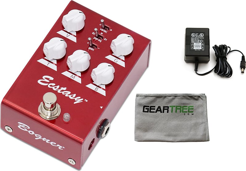 Bogner Ecstasy Red Mini Pedal w/ Polish Cloth and Power Supply 