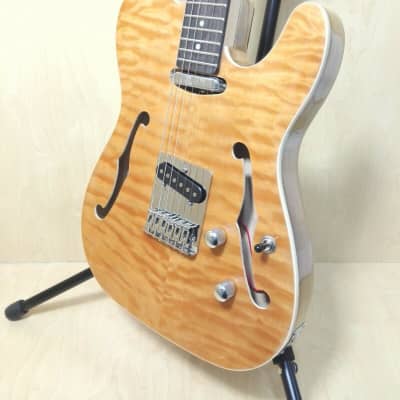 Haze Quilted Natural Semi-Hollow Body Electric Guitar Pack  HSTL 1901 2FH QN image 6
