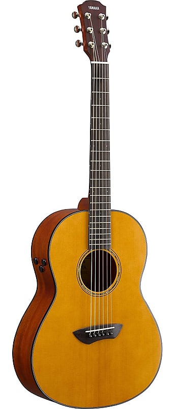 Yamaha CSF-TA TransAcoustic Parlor Acoustic Electric Guitar Vintage Natural image 1