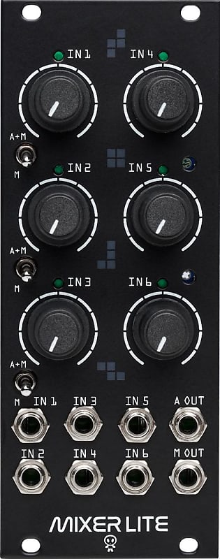 Erica Synths Drum Mixer Lite Six Input Mixer Eurorack Module with Vactrol Compressor and Assignable Aux Send image 1