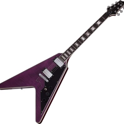 Schecter V-1 Custom Electric Guitar Trans Purple image 4